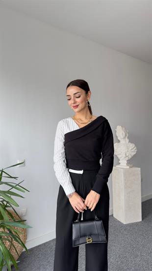 Gömlek Garni Ön Arka V Sweatshirt