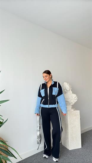 Lacivert Tero Kot Garnili Eşofman Takımı 