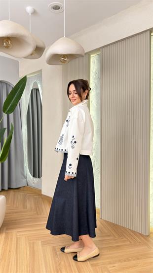 Forest Nakış Detaylı Gabardin Ceket
