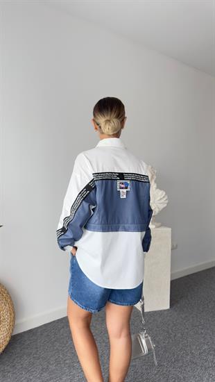 Randy Etiket Ve Sırt Detaylı Beyaz Gömlek