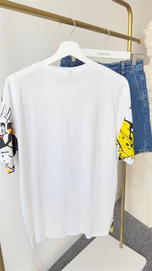 Renkli Mickey Baskı Tshirt