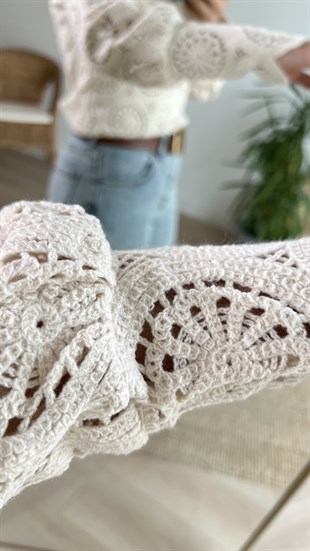 Tasarım Bej Fisto Bluz 