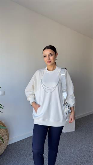 Orj Model Aksesuarlı Paraşüt Garni Sweat