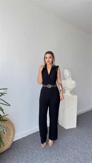 Kolsuz Apoletli Siyah Tulum