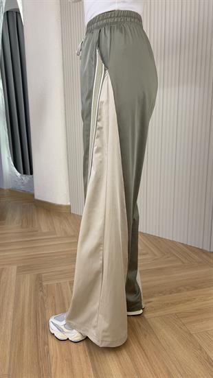 Velha Şerit Detaylı Tok Saten Pantolon
