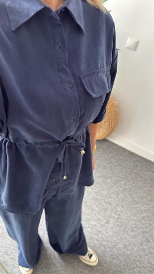 Lacivert Neva Bel Büzgülü Tensel Takım