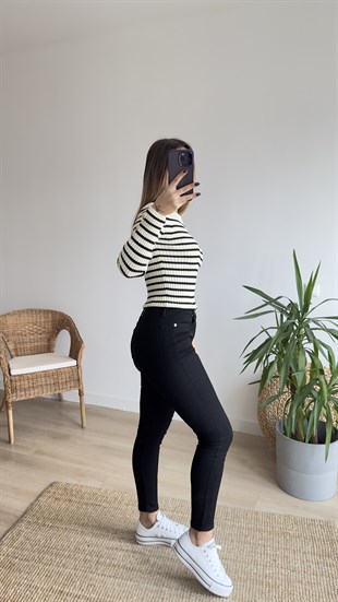 Love Me Siyah Likralı Jean