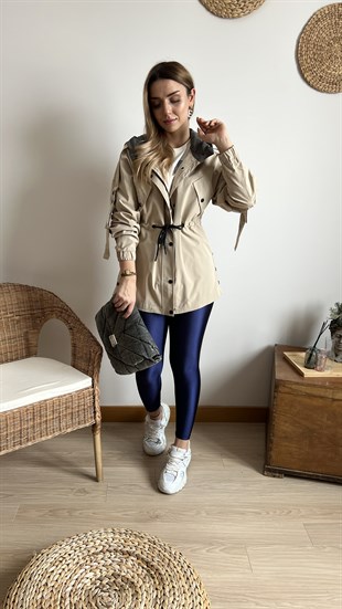 Yanları Düğme Detaylı Tasarım Trenchcoat