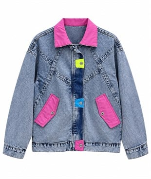 Rosy Renk Detaylı Jean Ceket