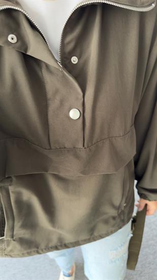 Glista Çıtçıt Düğmeli Haki Zra Sweatshirt