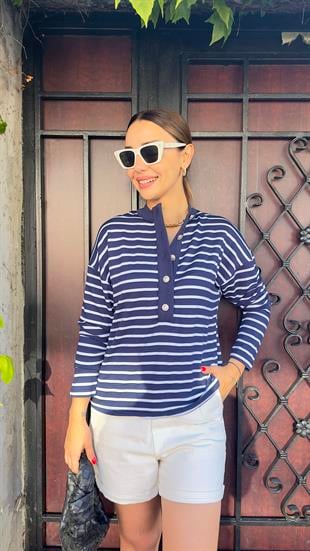 Yaka Düğmeli Massi Model Sweat