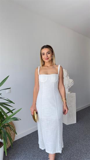 Cose Örgü Detay Yarım Astar Elbise 