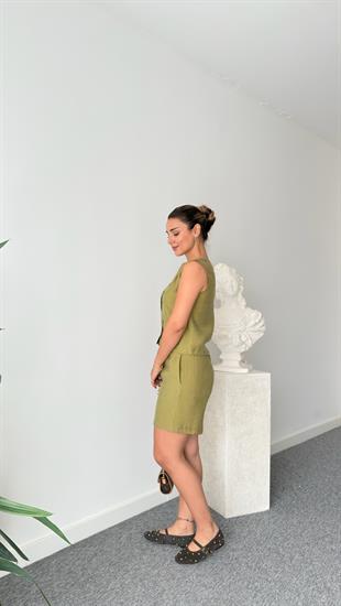 Olive Loria Tensel Massi Şortlu Takım