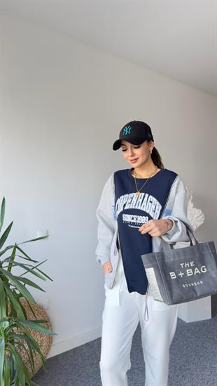 Frieda Fermuar Detay Baskılı Tasarım Sweat