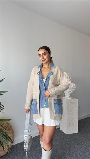 Marlek Kot Garnili Bej Tok Doku Hırka