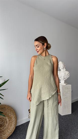 Solte Asimetrik Kesim Haki Keten Takım