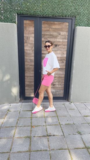 Şeker Pembe Kemerli Şort
