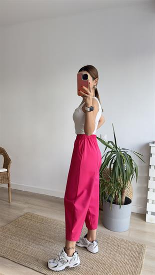 Şeritli Balon Model Pembe Eşofman Altı