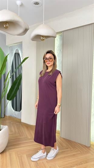Bordo Perity Modal Basic Elbise