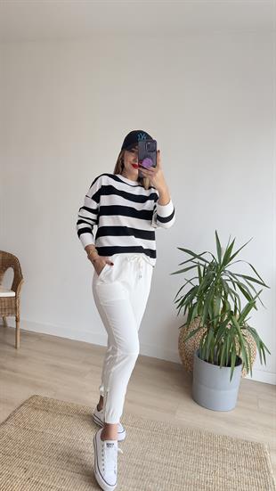 Kalın Çizgi Basic Sweatshirt
