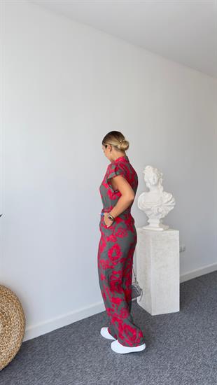 Tarro Gömlek Yaka Karışık Desen Tulum