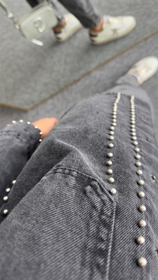 Füme Droplu Jean Ceket