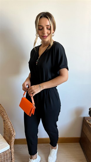 Beli Lastikli Siyah V Yaka Tulum