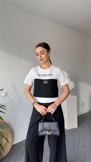 Tranquılıty Baskı Siyah Tshirt
