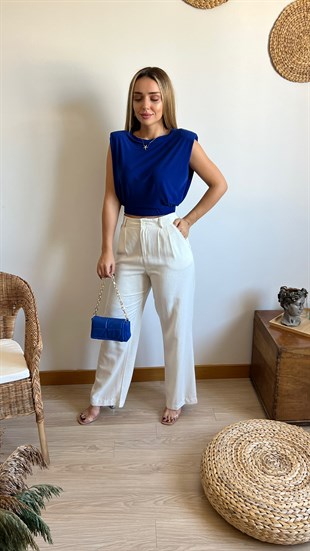 Network Model Sırtı Zincir Detaylı Mavi Bluz