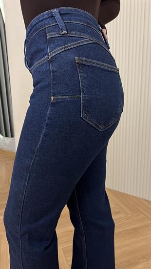 Lacivert Harlem Push Up Etkili Likralı Jean