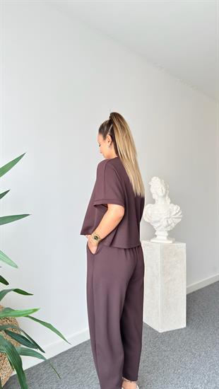 Premium Modal Kahve Şalvar Pantolon Takım