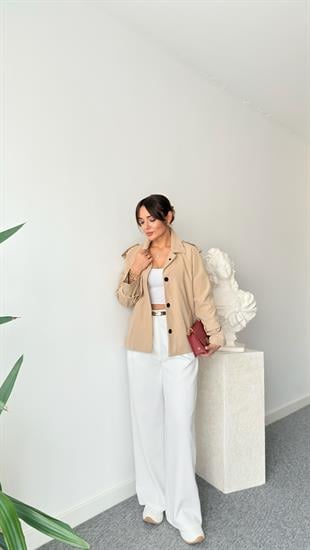 Sırt Zımbalı Marka Model Kısa Trençkot