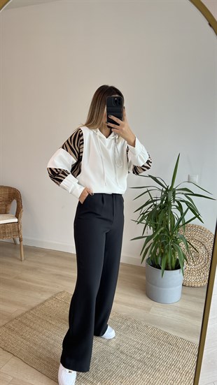 Kolları Zebra Detaylı Sweatshirt