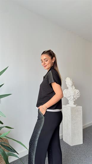 Siyah Tony Premium Taş Detaylı Modal Takım