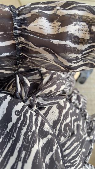 Zebra Desen Astarlı Şifon Elbise