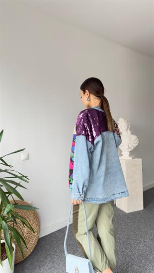 Pullu Tasarım Denim Ceket