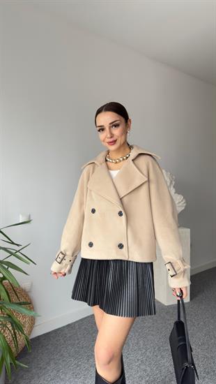 Massi Model Bej Kaşe Mont