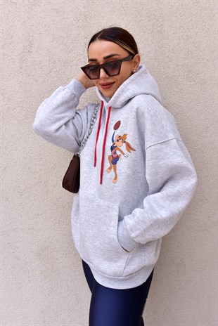 Lola Bunny Baskılı Gri Sweatshirt	