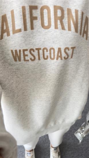 Luda Yanlar Trikolu Gri Sweatshirt