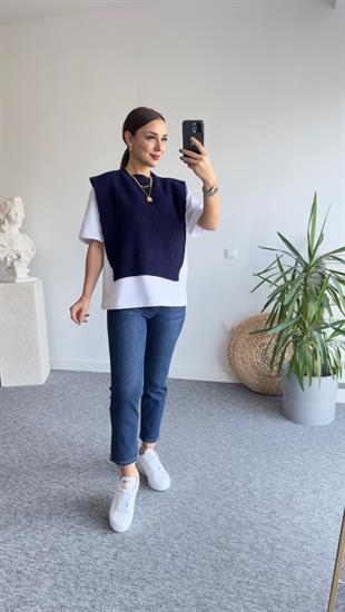 Zra Likralı Lacivert Jean