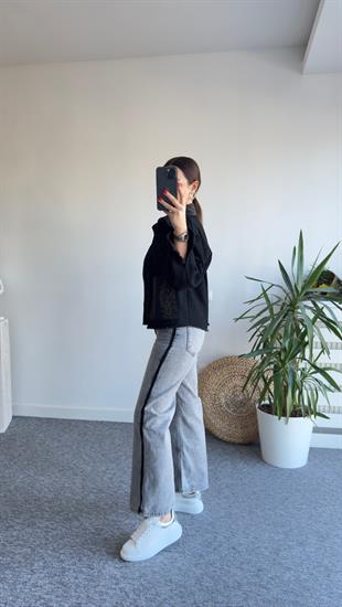 Orj Model Yanları Siyah Şeritli Jean
