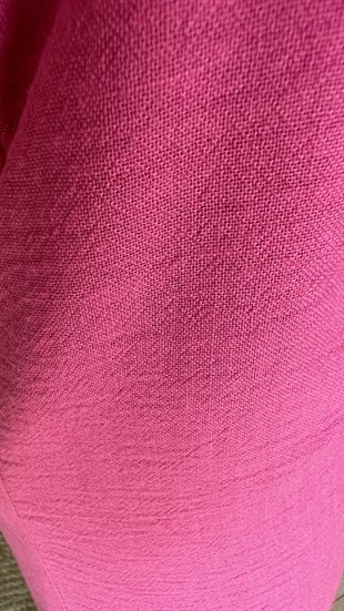 Şeker Pembe Yırtmaçlı Keten Pantolon