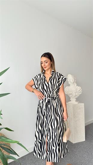 Beli Pensli Zra Model Zebra Desenli Elbise