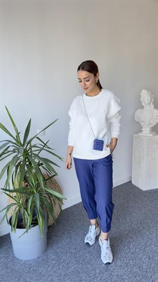 Rano Orj Model Sırt Poplin Ekru Tasarım Sweat