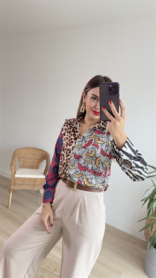 Patchwork Saten Gömlek