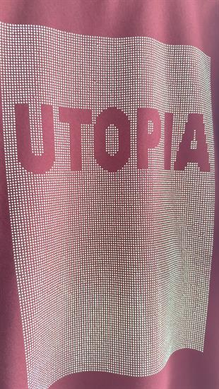 Bordo Utopıa Yazılı Taş DetayIı Sweat