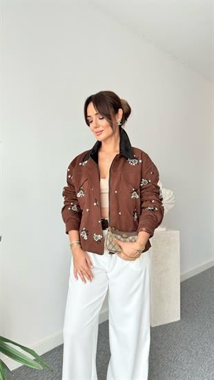 Nakış İşlemeli Tws Model Kahve Ceket