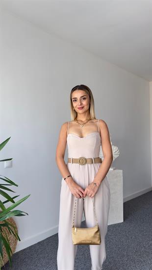 Vero Kemer Detaylı Askılı Taş Tulum