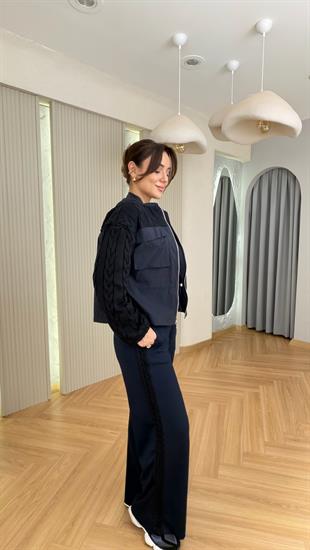 Lacivert Nueva Marka Muadili Triko Garnili Takım