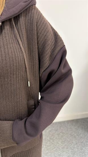 Kahve Nau Modal Garnili Triko Takım